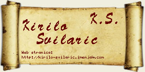 Kirilo Svilarić vizit kartica